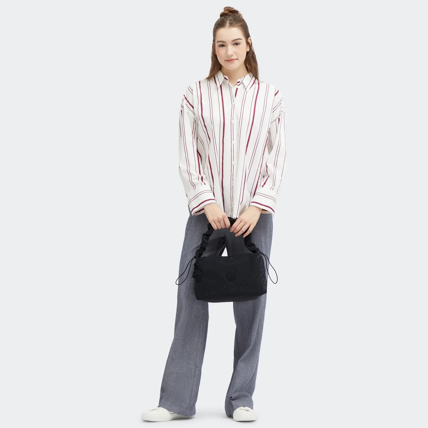 Kipling Eleni M schoudertas Shiny Pixel medium glans