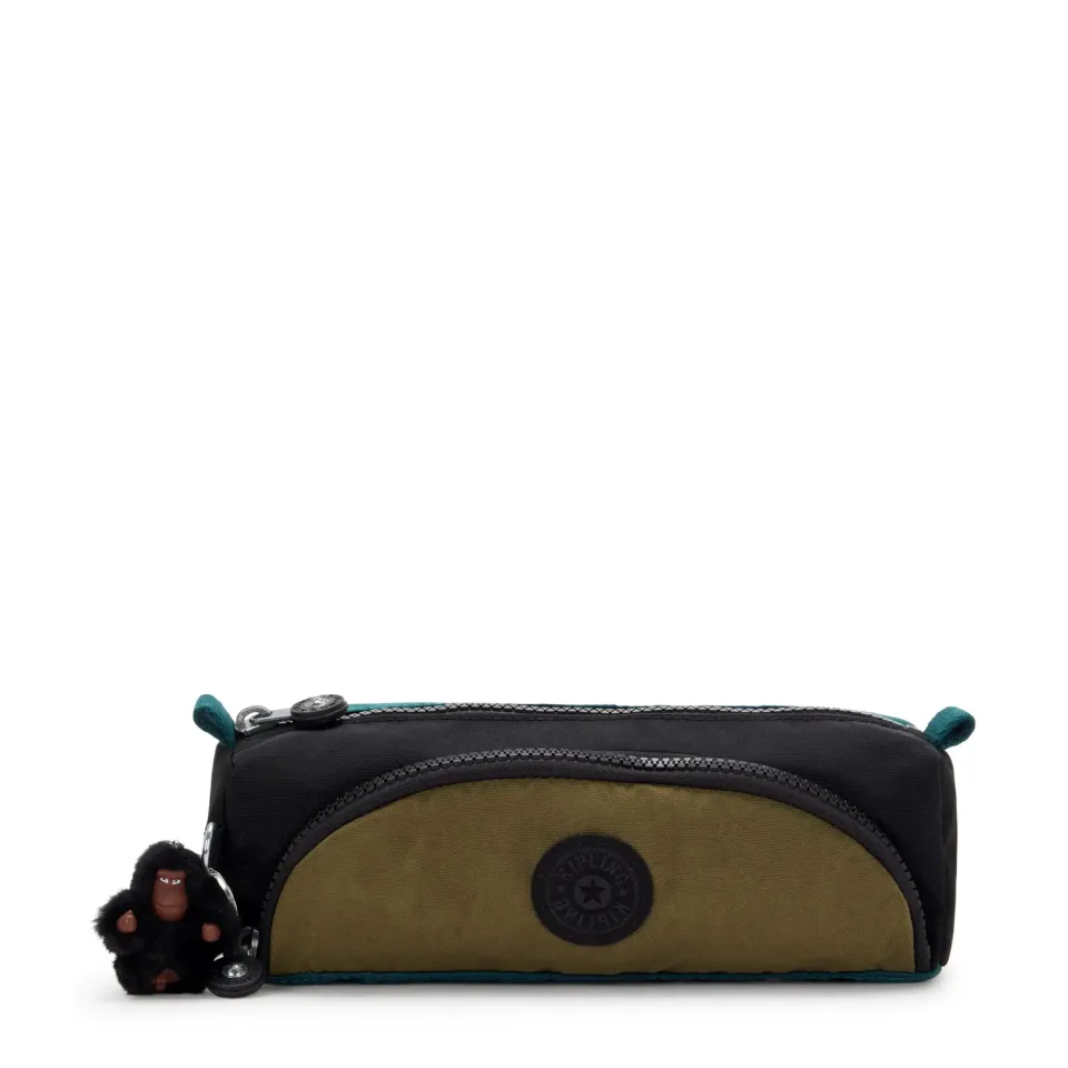 Kipling Cute pennenzak Medium Black Khaki Block nylon