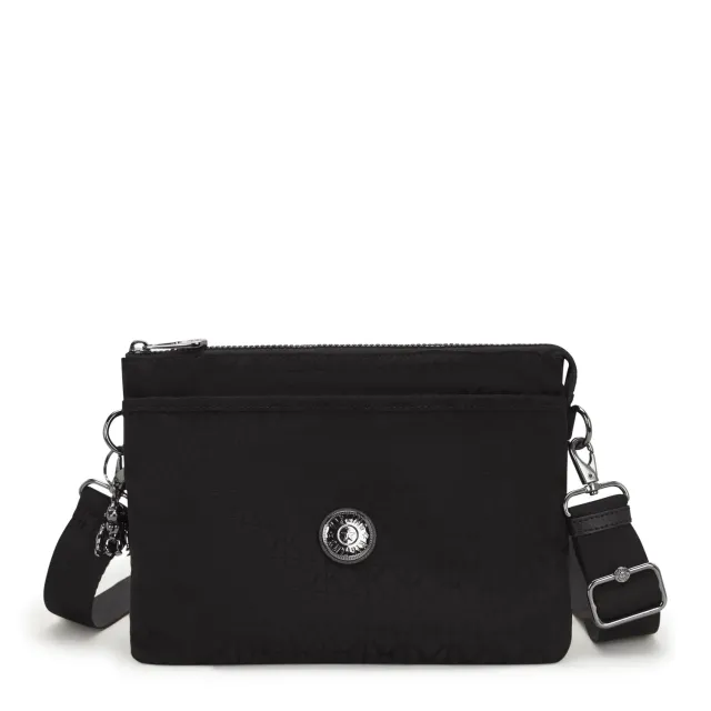 Kipling Riri L tasje Black Sign Jacquard medium 5-vaks