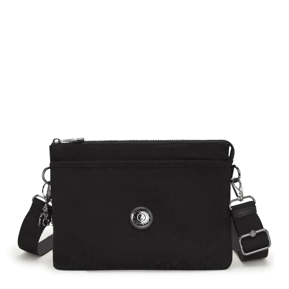 Kipling Riri L tasje Black Sign Jacquard medium 5-vaks