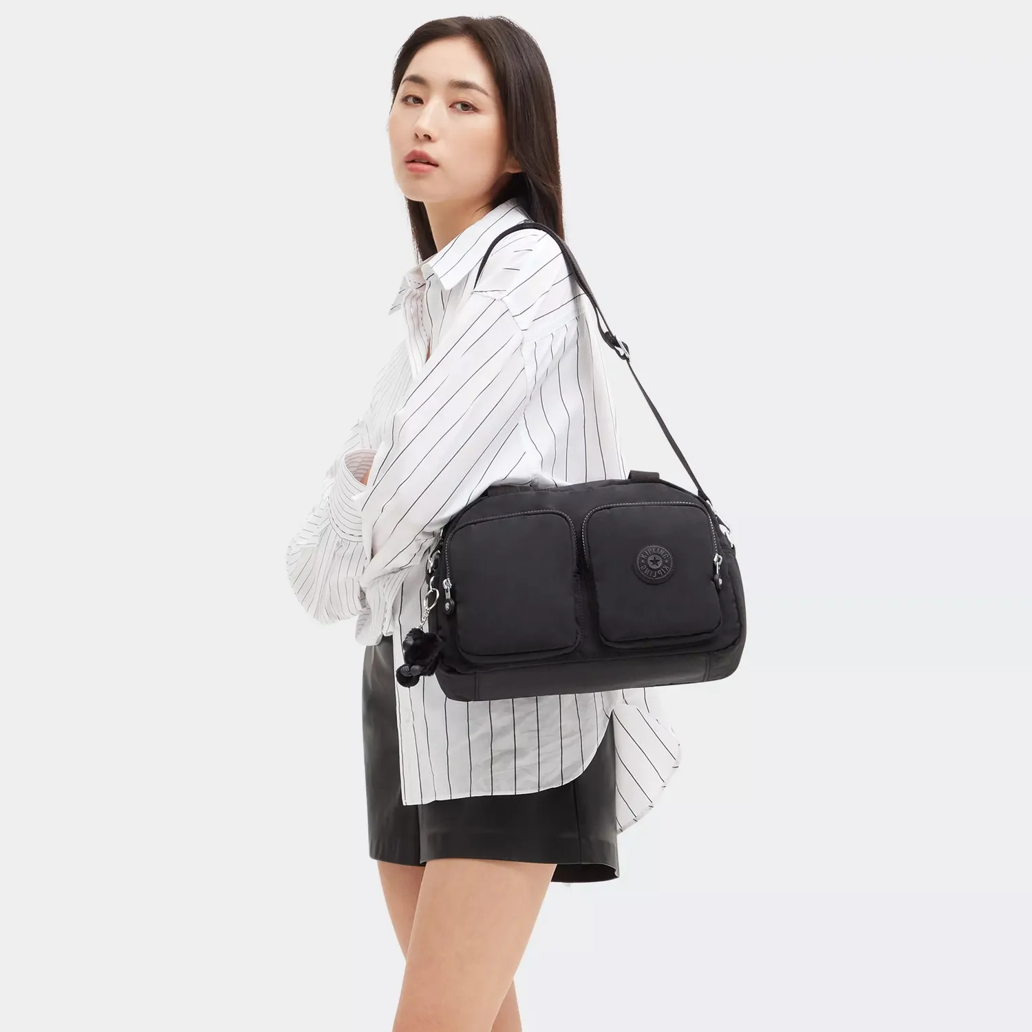Kipling Cool Defea handtas Medium Black Noir veel vakken