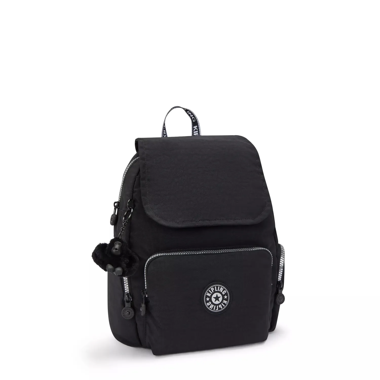 Kipling City Zip S rugzak klein Glorious Silver met sleutelkoord