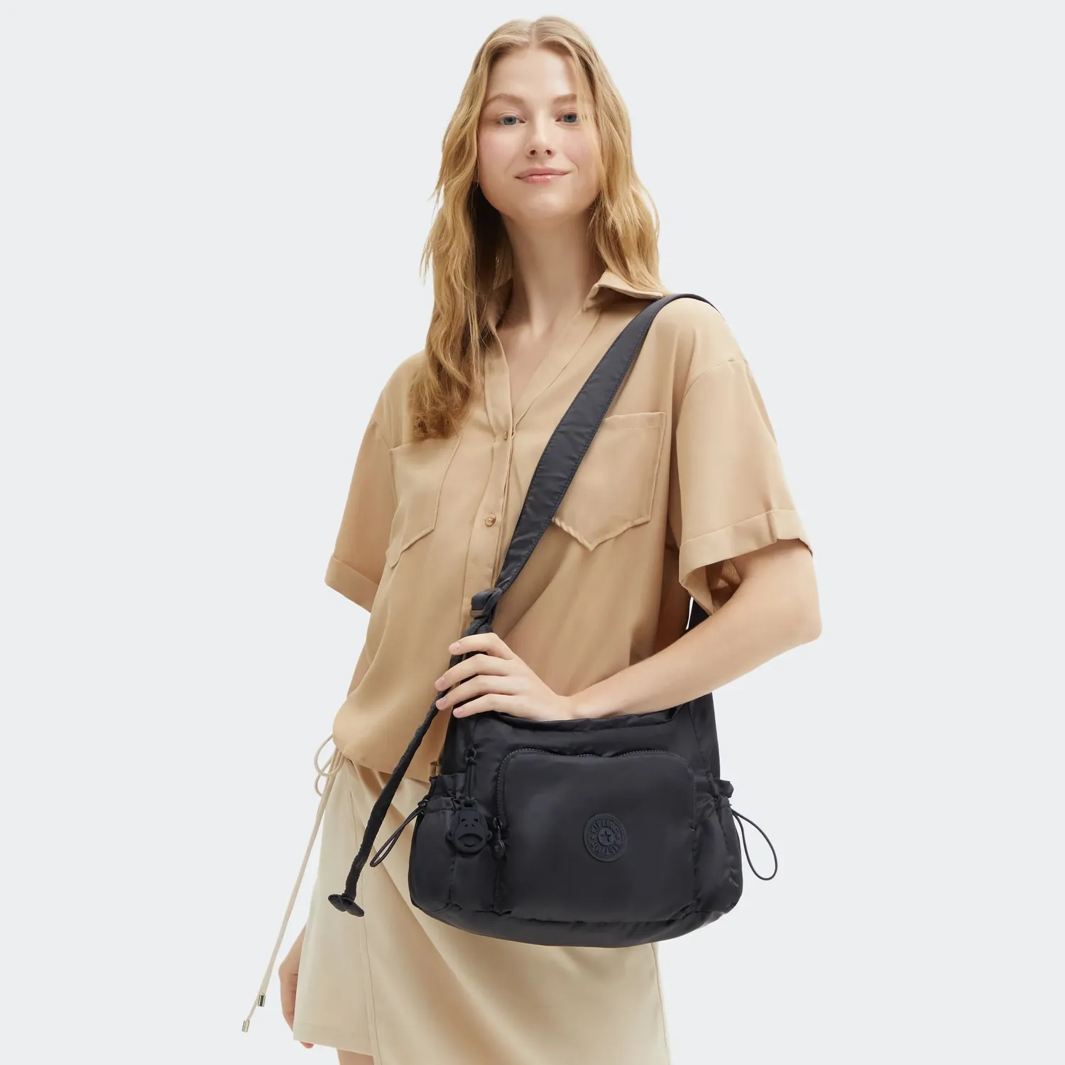 Kipling Gabb S crossbodytas Simply Black medium zwart