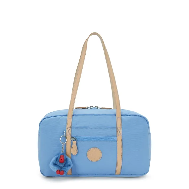 Kipling Naira schoudertas Cotton Air Blue Klein met ritsvakken