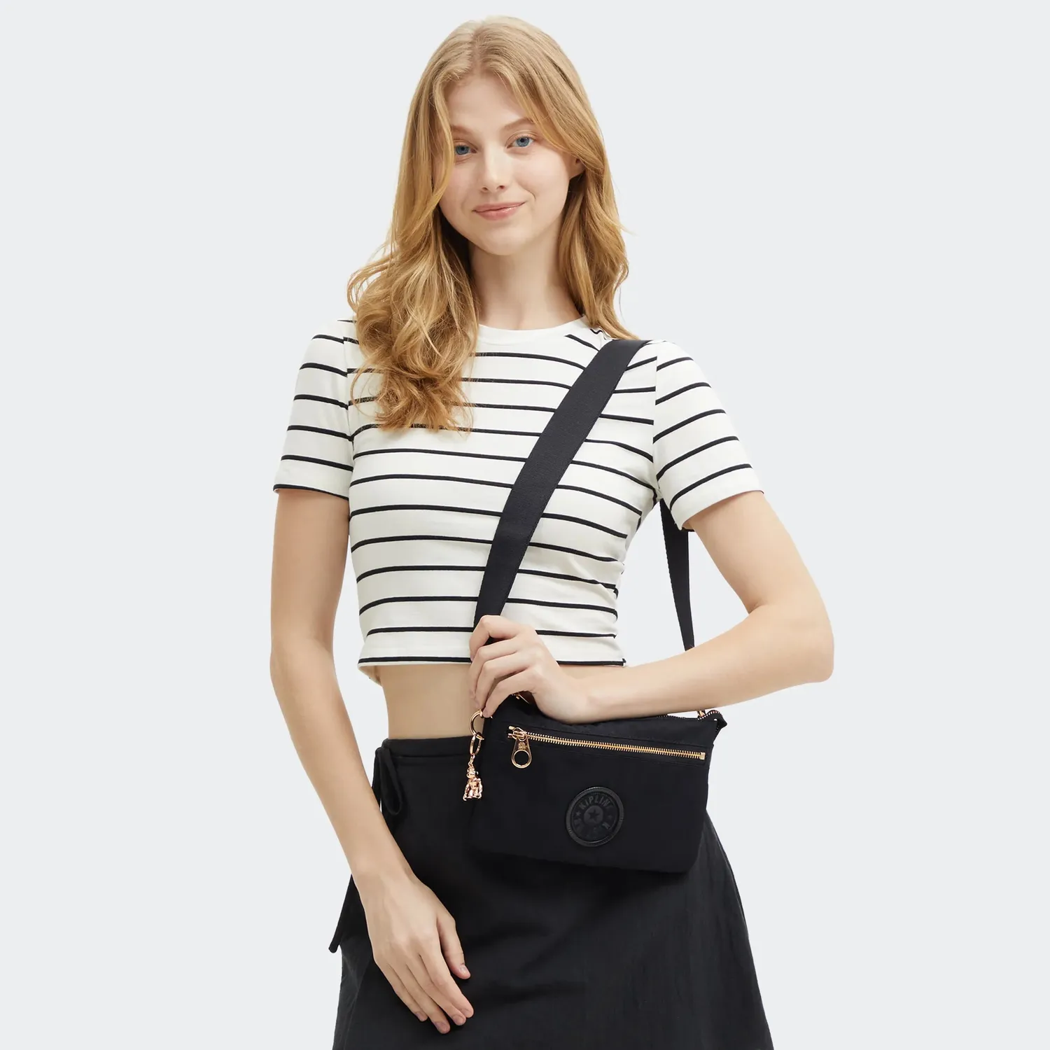 Kipling Riri Zip crossbodytas Black Rose Spice klein waterafstotend