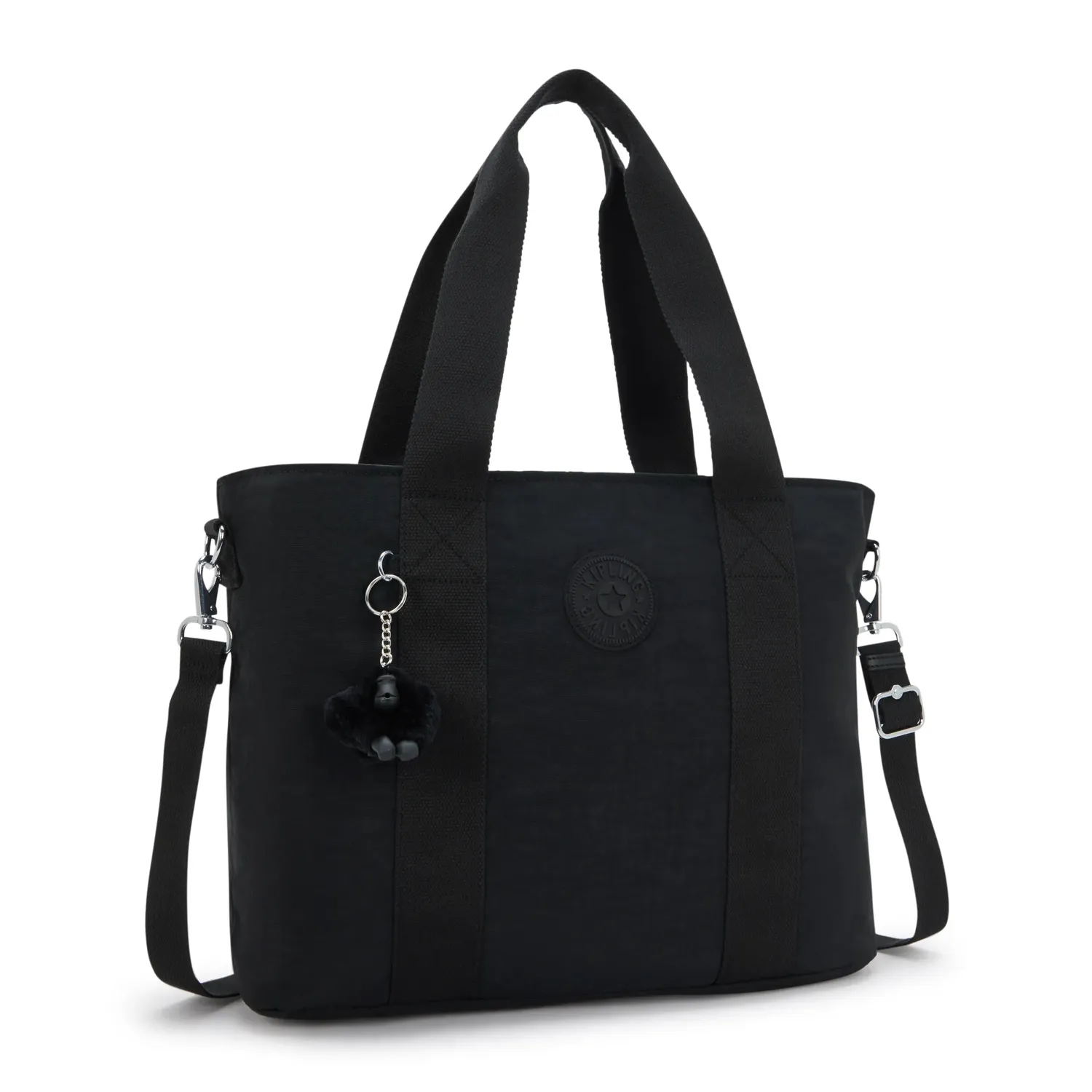 Kipling Minta L Up schoudertas Black Noir groot draagtas