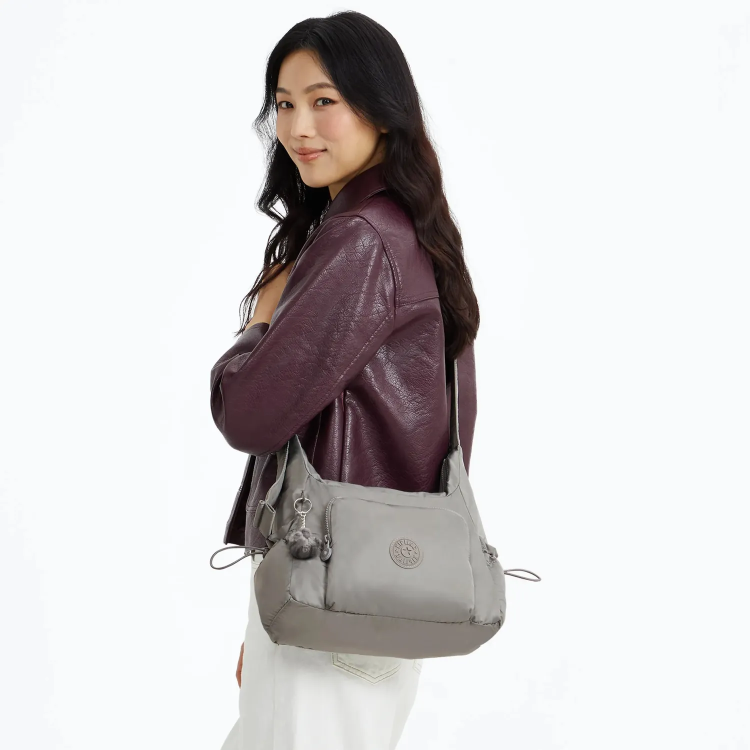 Kipling Gabb S crossbodytas Medium Entirely Grey met buitenvakken