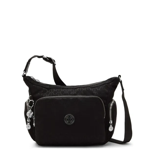 Kipling Gabb S crossbody tas Medium Noir Sign Jq met trekkoordvak