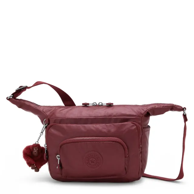 Kipling Erica S schoudertas Deep Berry Metallic medium glans