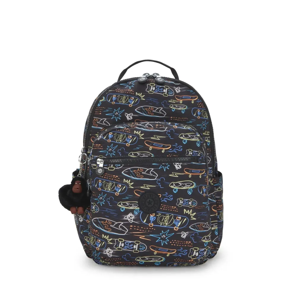 Kipling Seoul College Extra rugzak Neon Skate groot 15 inch