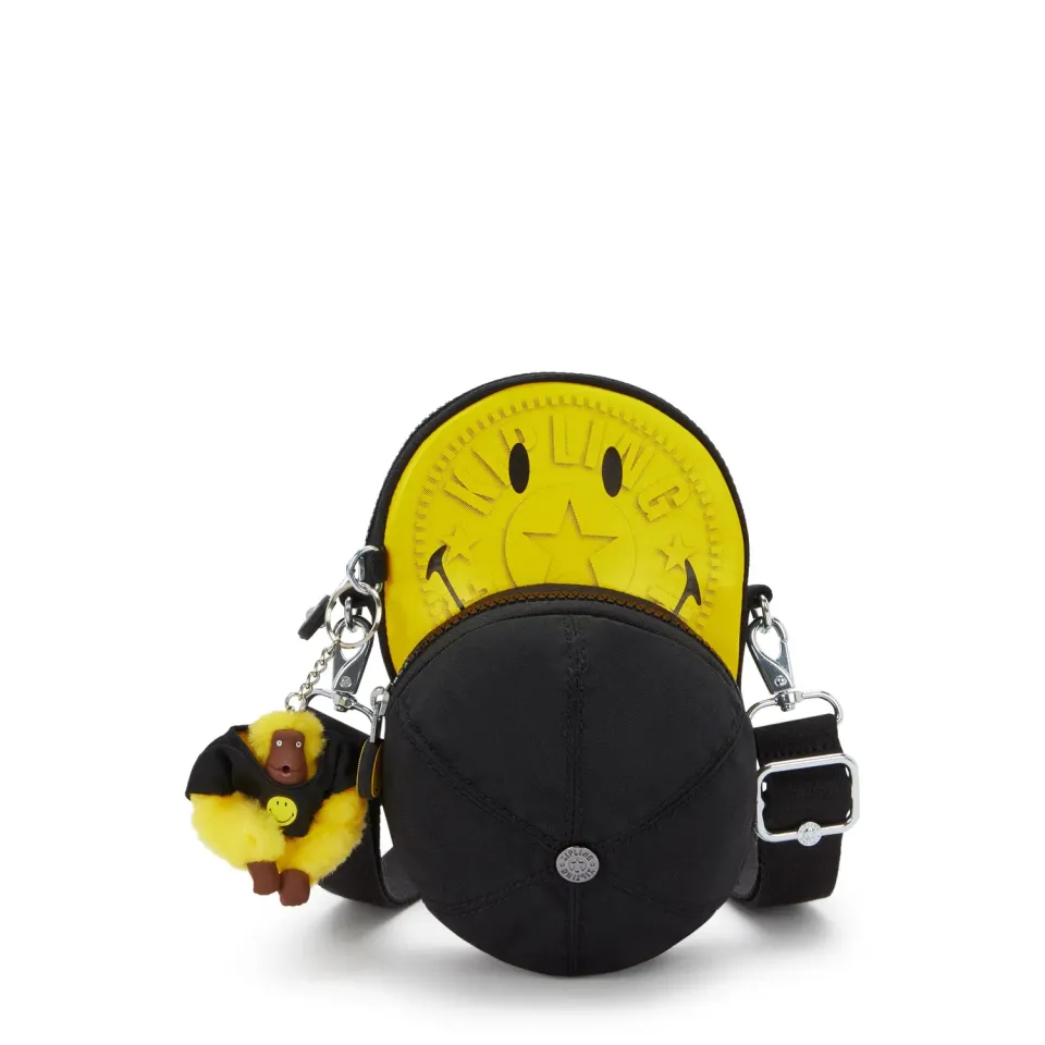 Kipling Cap Bag crossbodytas Yellow Fun Black Klein Smiley