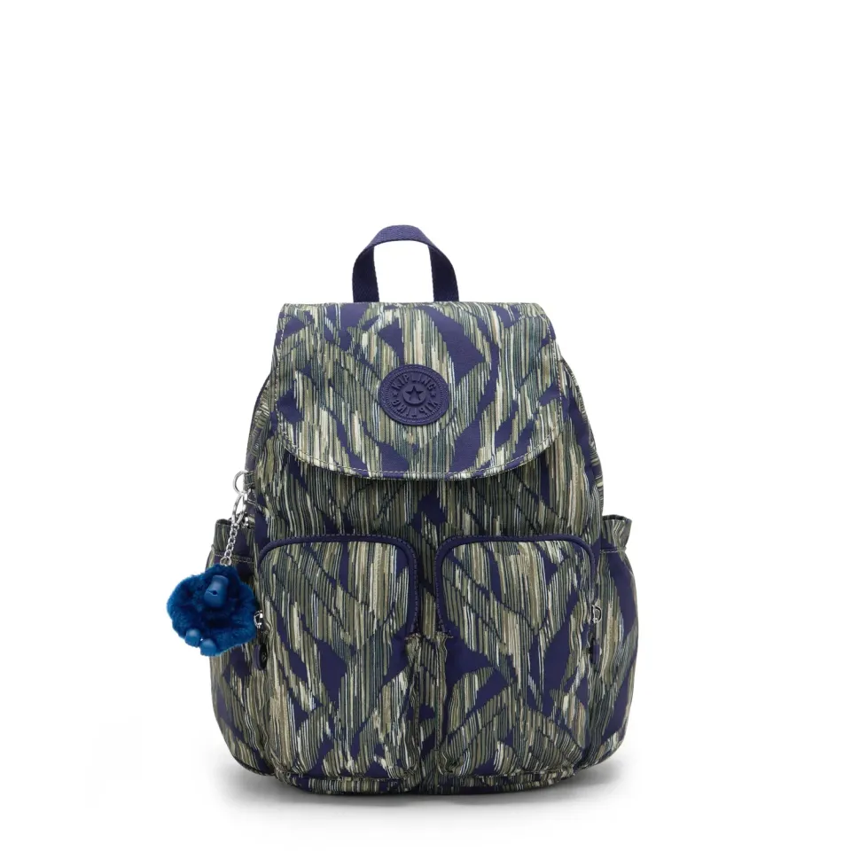 Kipling City Pocket S rugzak Striped Grasses klein klep