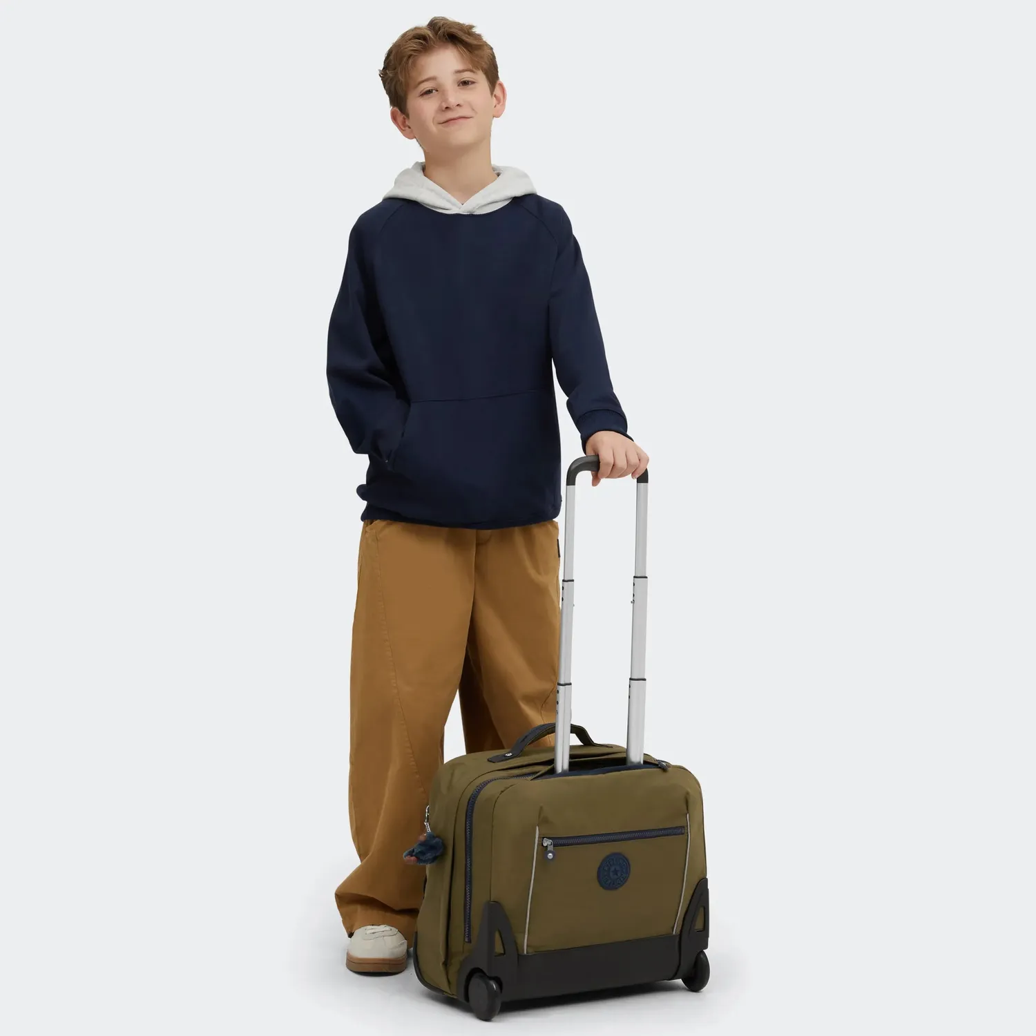 Kipling Giorno rugzak Treasure Green groot met wieltjes