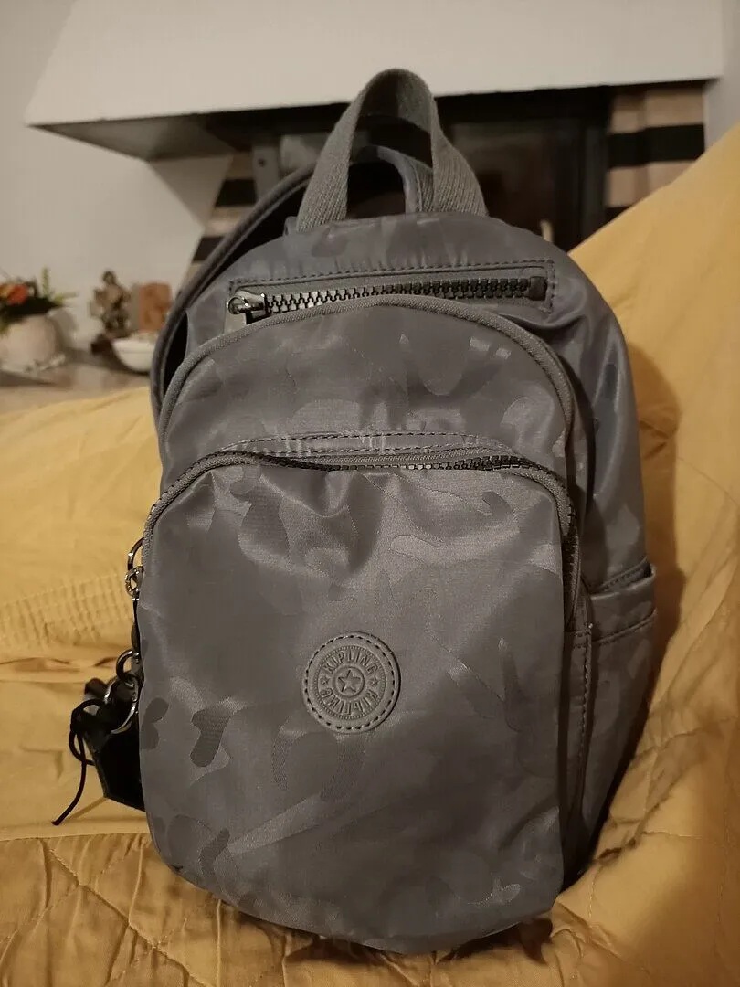 Kipling Delia Mini rugzak Navy Sign Jacquard klein vakken