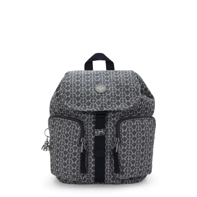 Kipling Anto S rugzak Grey Denim Jacquard klein