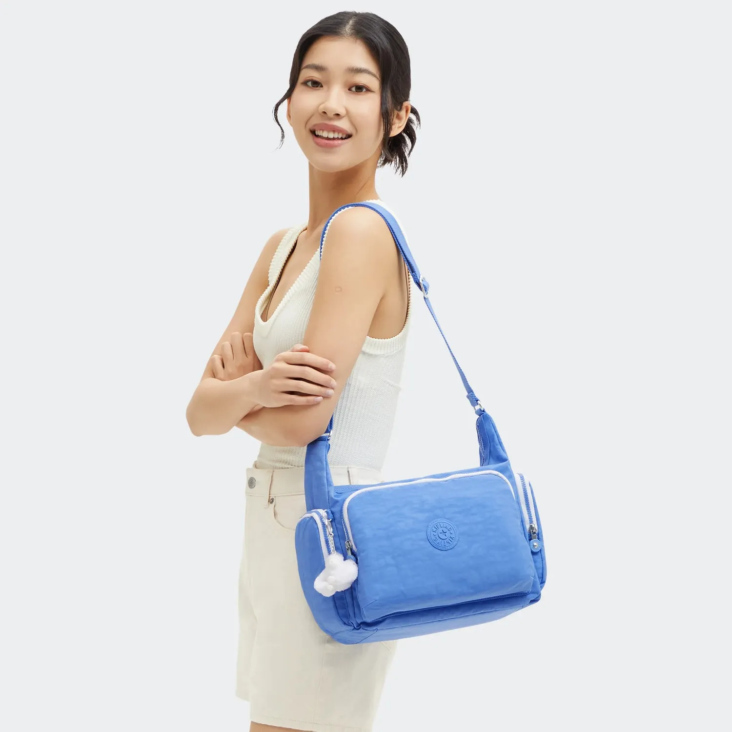 Kipling Gabb crossbodytas Groot Cocktail Blue lichtgewicht