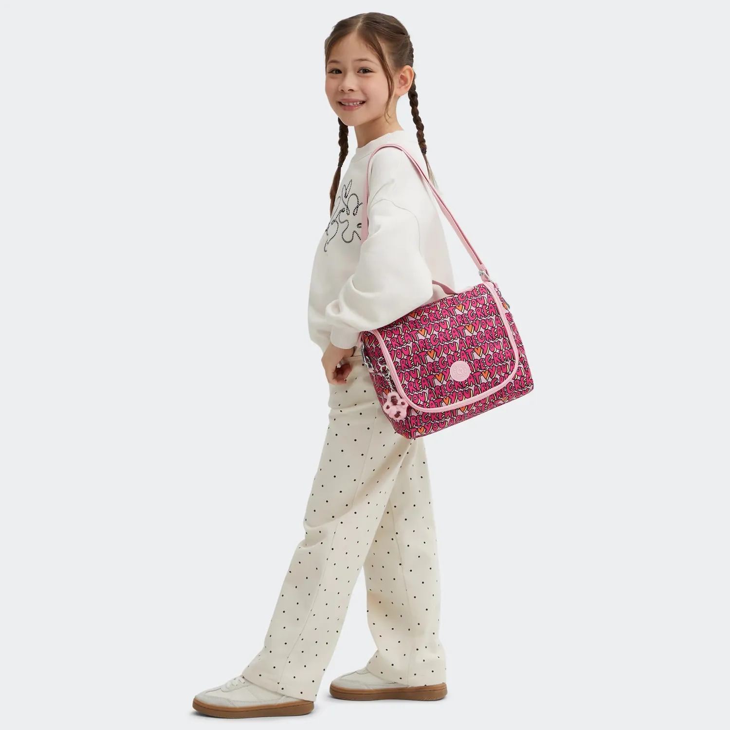 Kipling New Kichirou lunchtas Groot U R Great Print trolleybevestiging