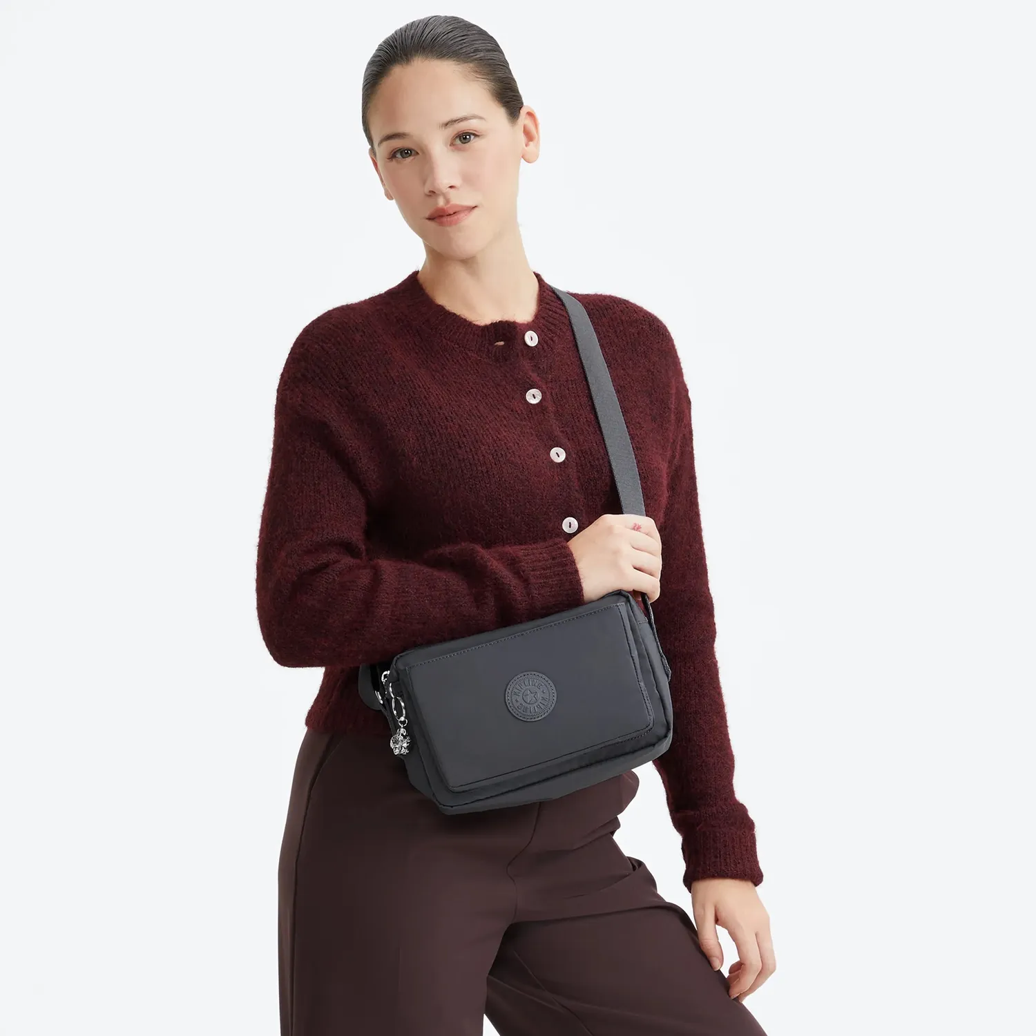 Kipling Abanu M Crossbody Tas Moonlit Slate Medium – Donkerblauw