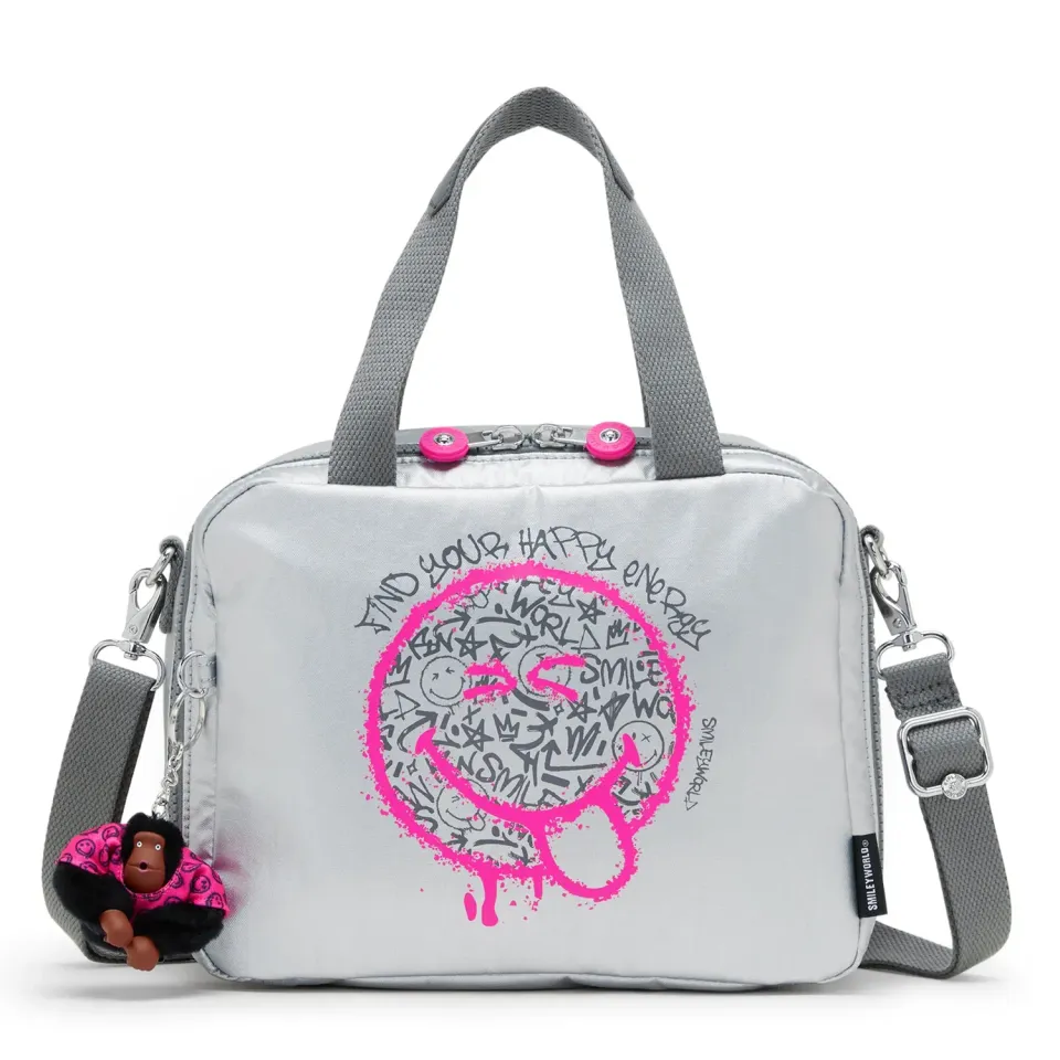 Kipling Miyo lunchtas Happy Face Silver smiley