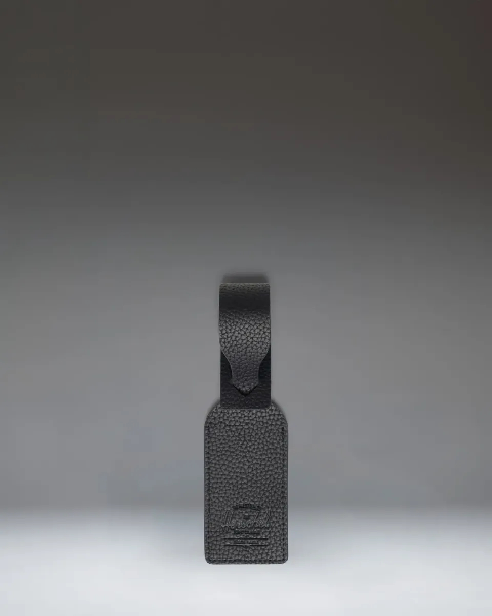 Herschel Luggage Tag bagagelabel Zwart vegan leer