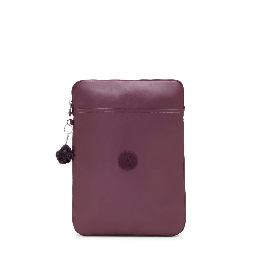 Kipling Laptop Keeper 15 laptophoes Grape Wine Metallic gewatteerd