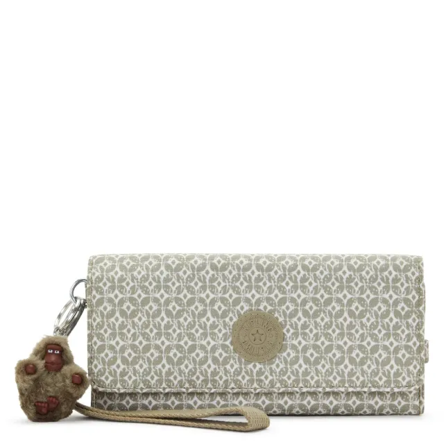 Kipling Rubi Portemonnee Groot Sandstone Geos met print