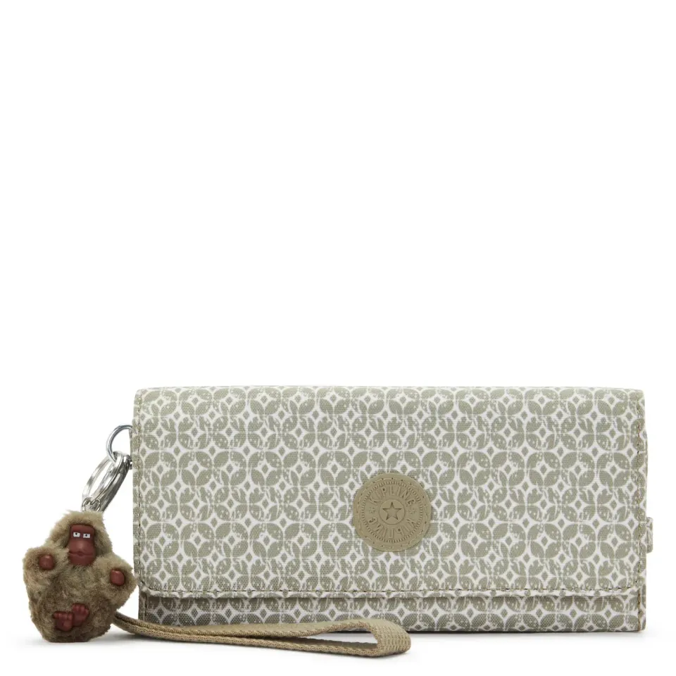 Kipling Rubi Portemonnee Groot Sandstone Geos met print