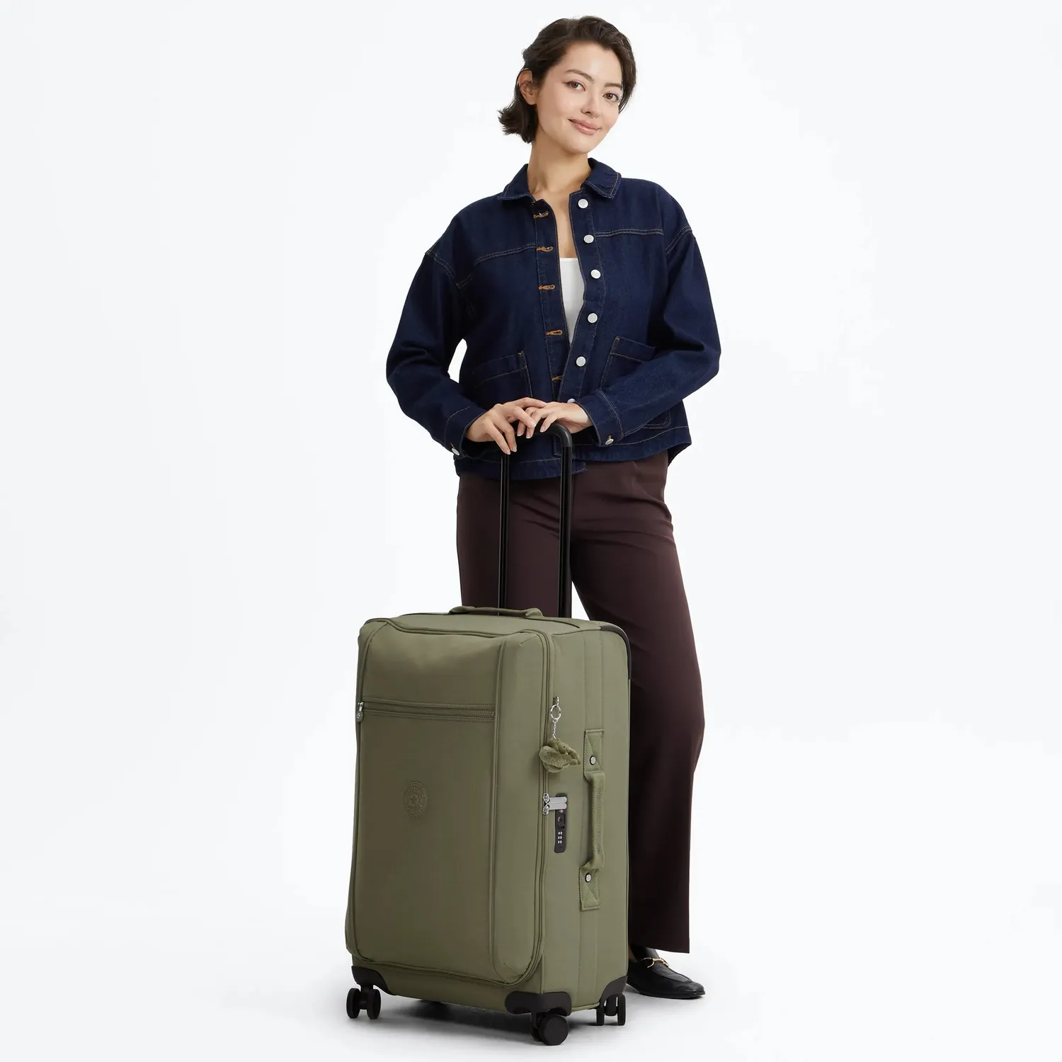 Kipling Jet M koffer Almost Sage Medium met TSA-slot