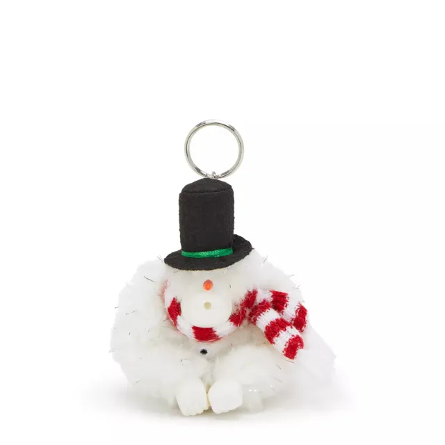 Kipling Snowman Monkey sleutelhanger Klein Snowman White pluche