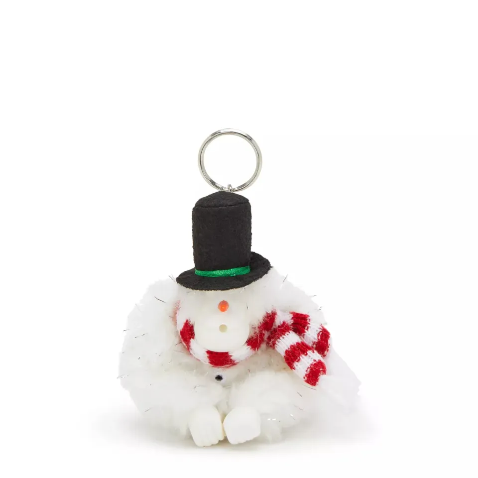 Kipling Snowman Monkey sleutelhanger Klein Snowman White pluche