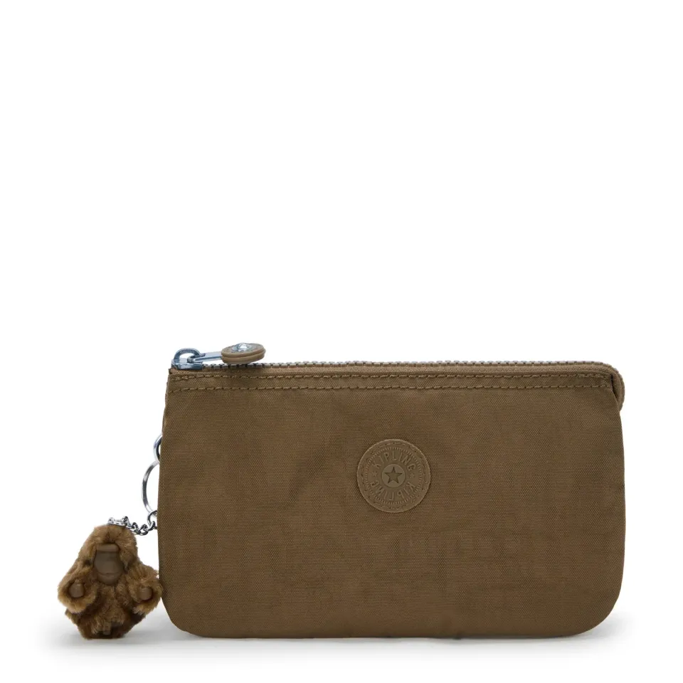 Kipling Creativity L pouch Smooth Khaki groot 3-vaks