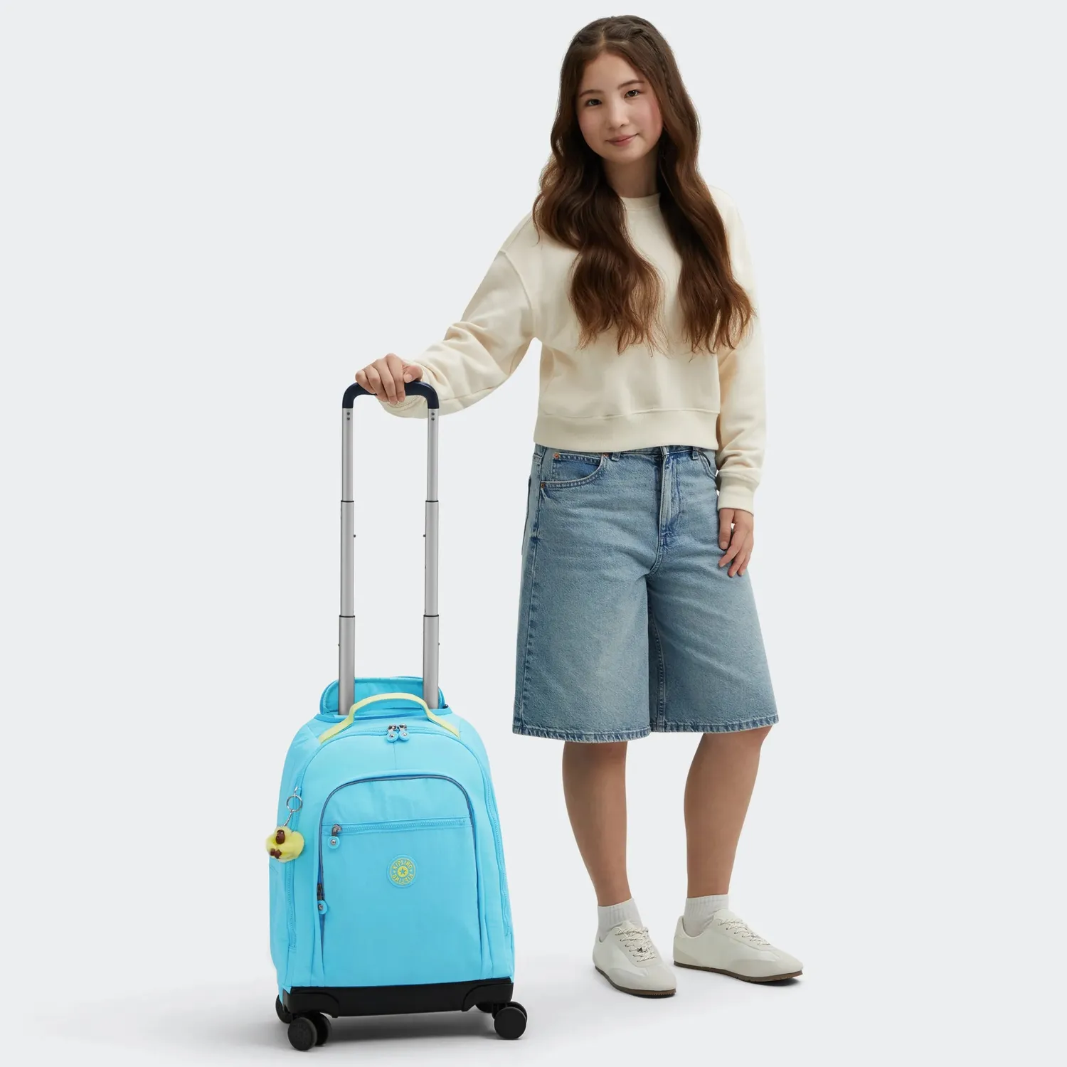 Kipling New Zea rugzak met wielen Splash Blue Groot laptopvak