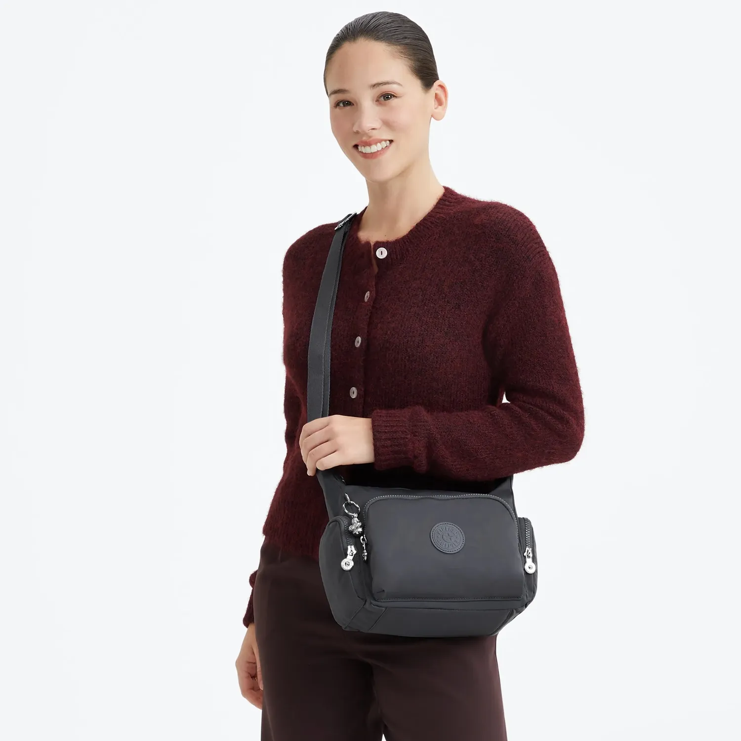 Kipling Gabb S crossbody tas Medium Moonlit Slate met vakindeling
