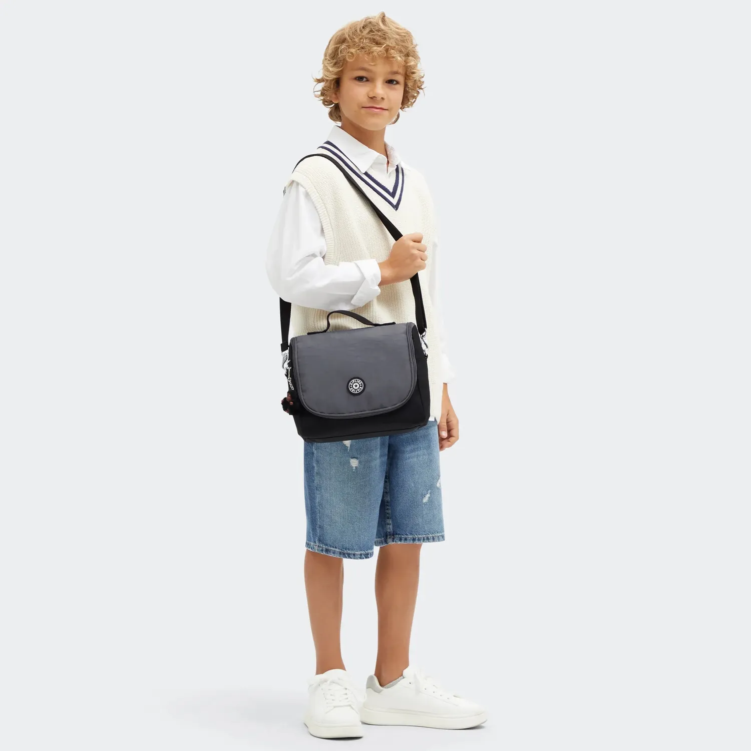 Kipling New Kichirou lunchtas Space Black Block groot trolleybevestiging