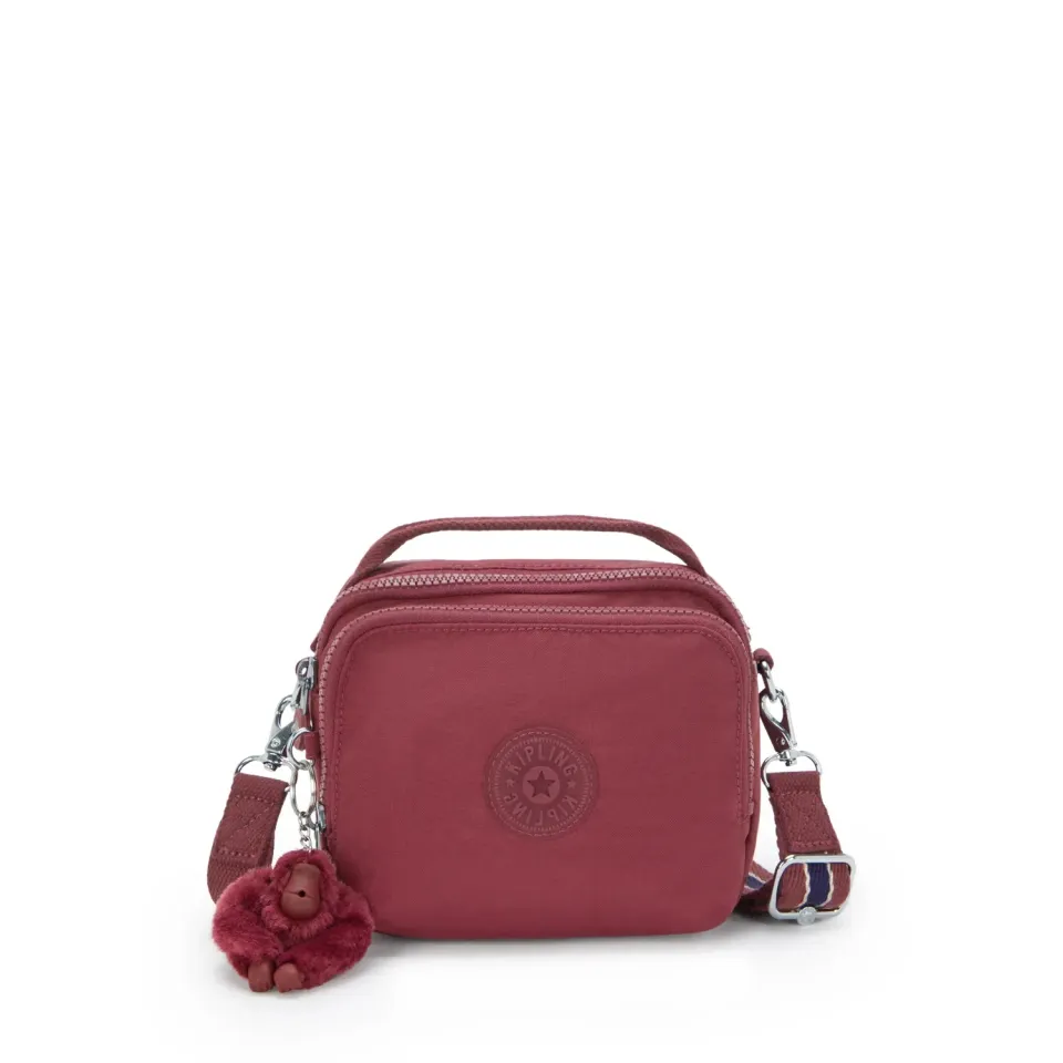 Kipling Cahir crossbody klein Lounge Wine met ritsvakken