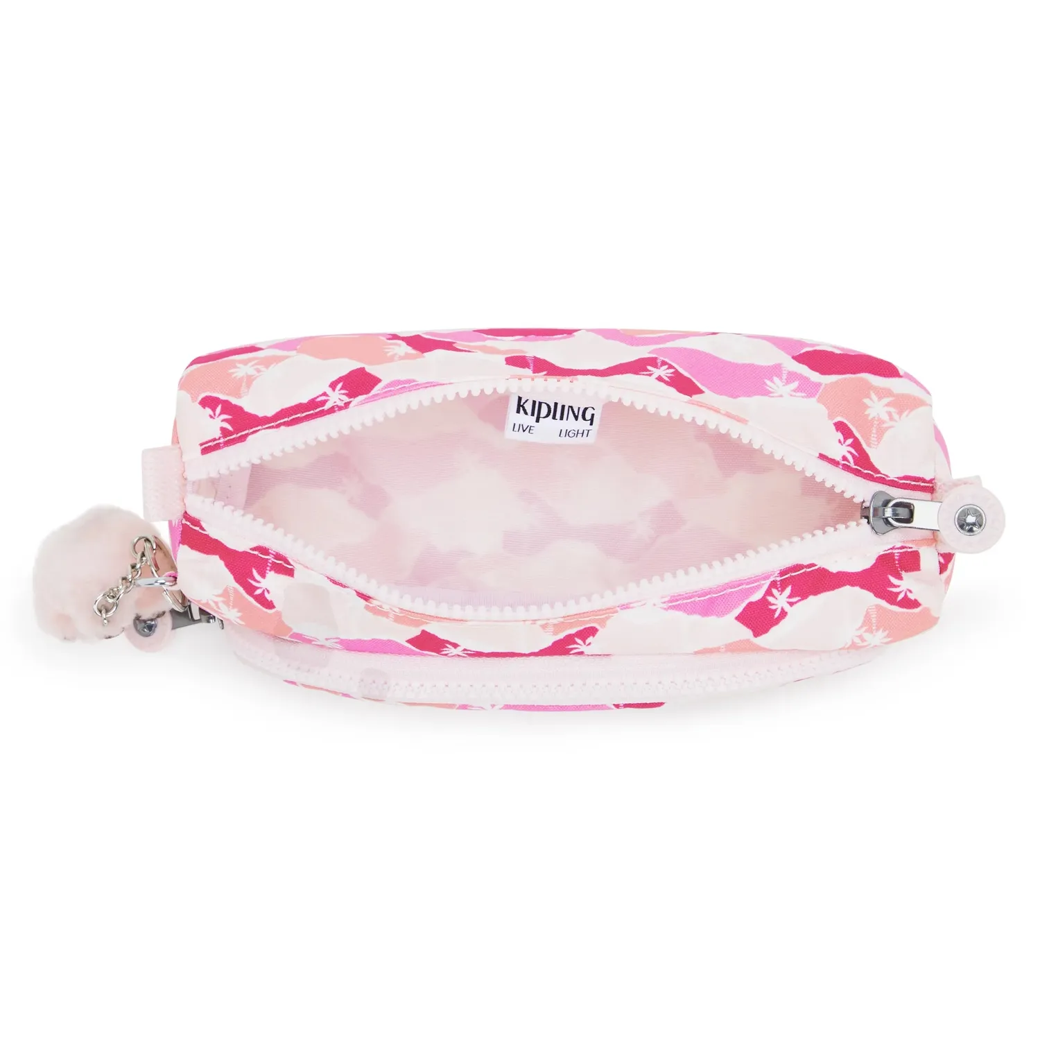 Kipling Cute pennenzak Medium Pink Palm nylon