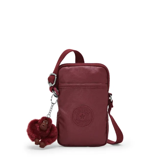 Kipling Tally telefoontas Klein Deep Berry Metallic glans