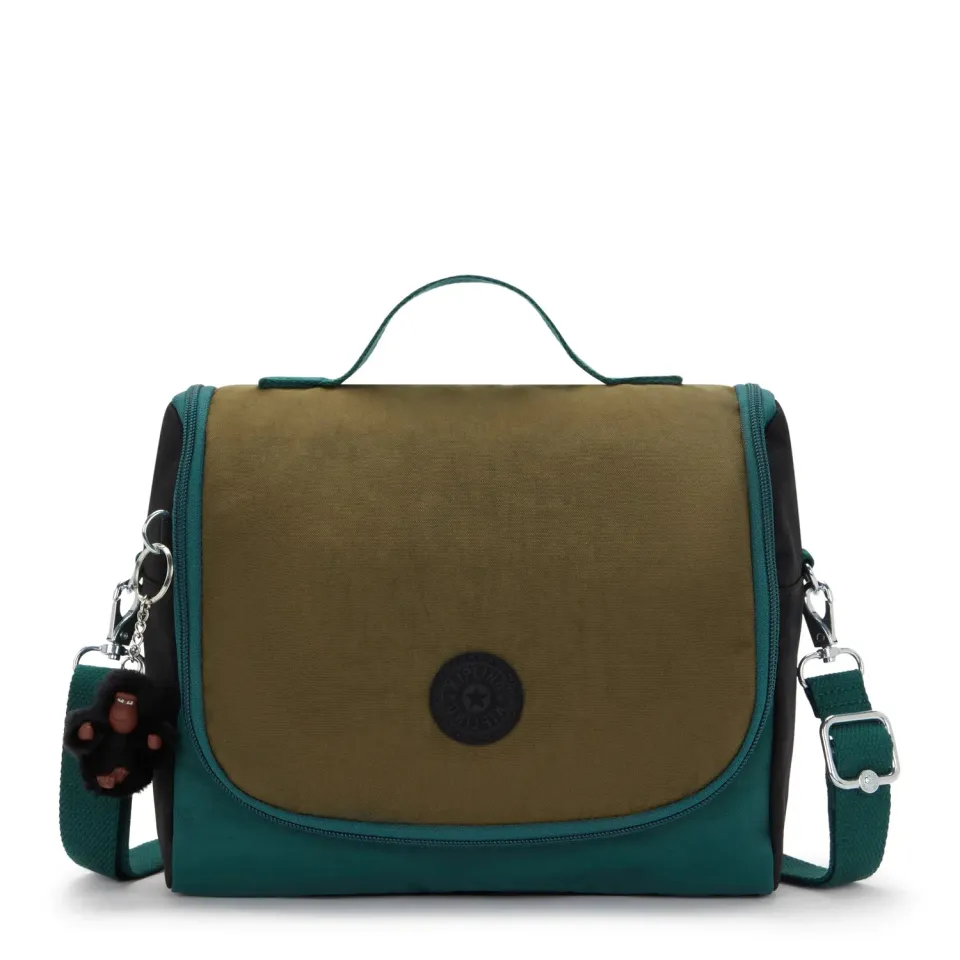 Kipling New Kichirou lunchtas Black Khaki Block groot