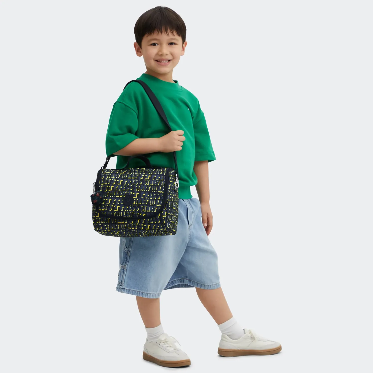 Kipling New Kichirou lunchtas Groot Lets Play Print trolleybevestiging