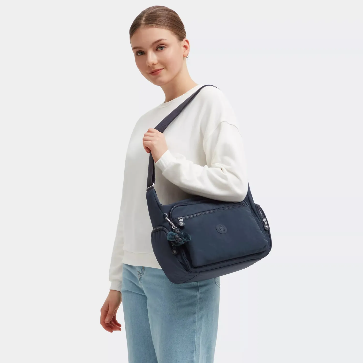 Kipling Gabbie crossbody tas Blue Bleu 2 Medium met vakindeling