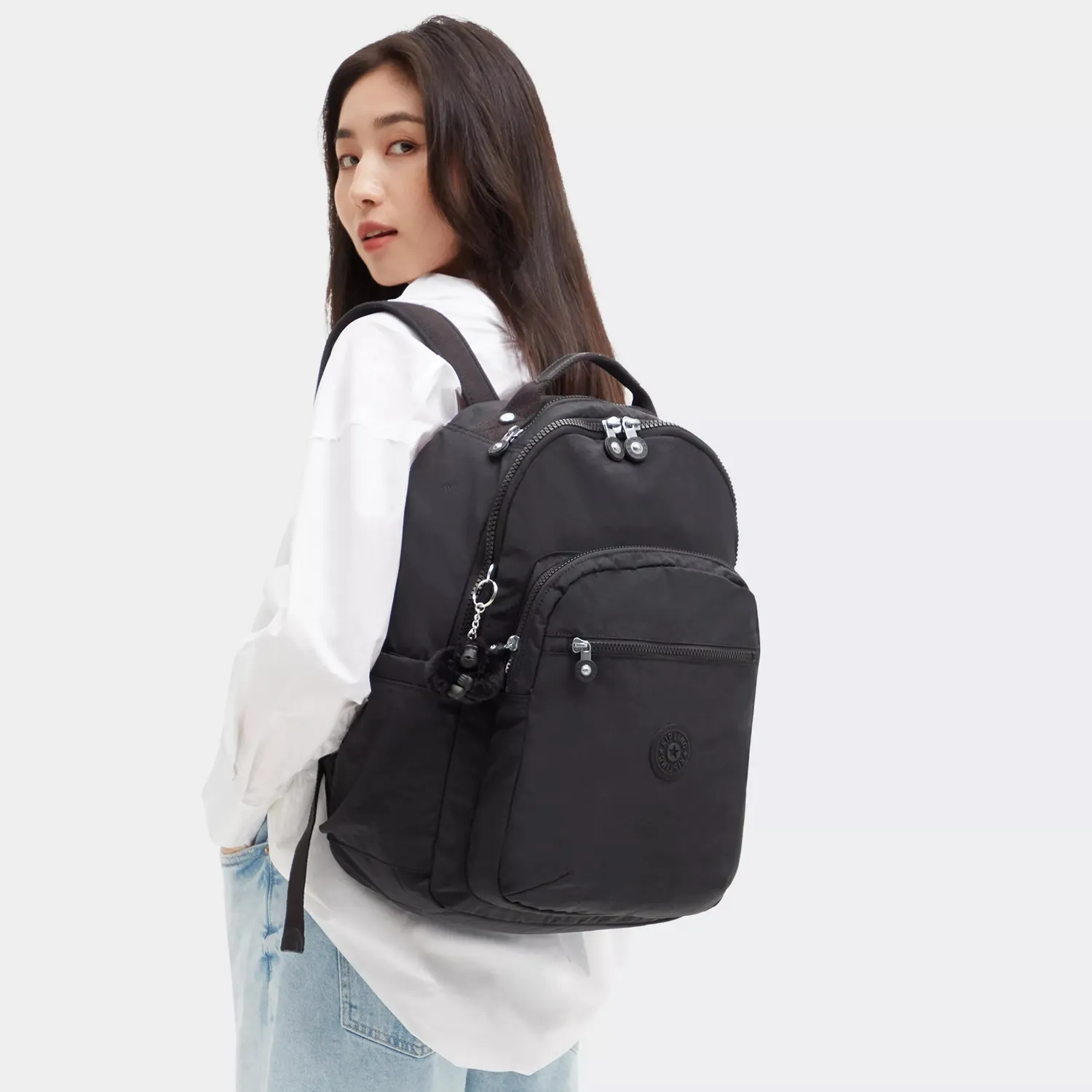 Kipling Seoul rugzak Groot Black Noir 15 inch laptopvak