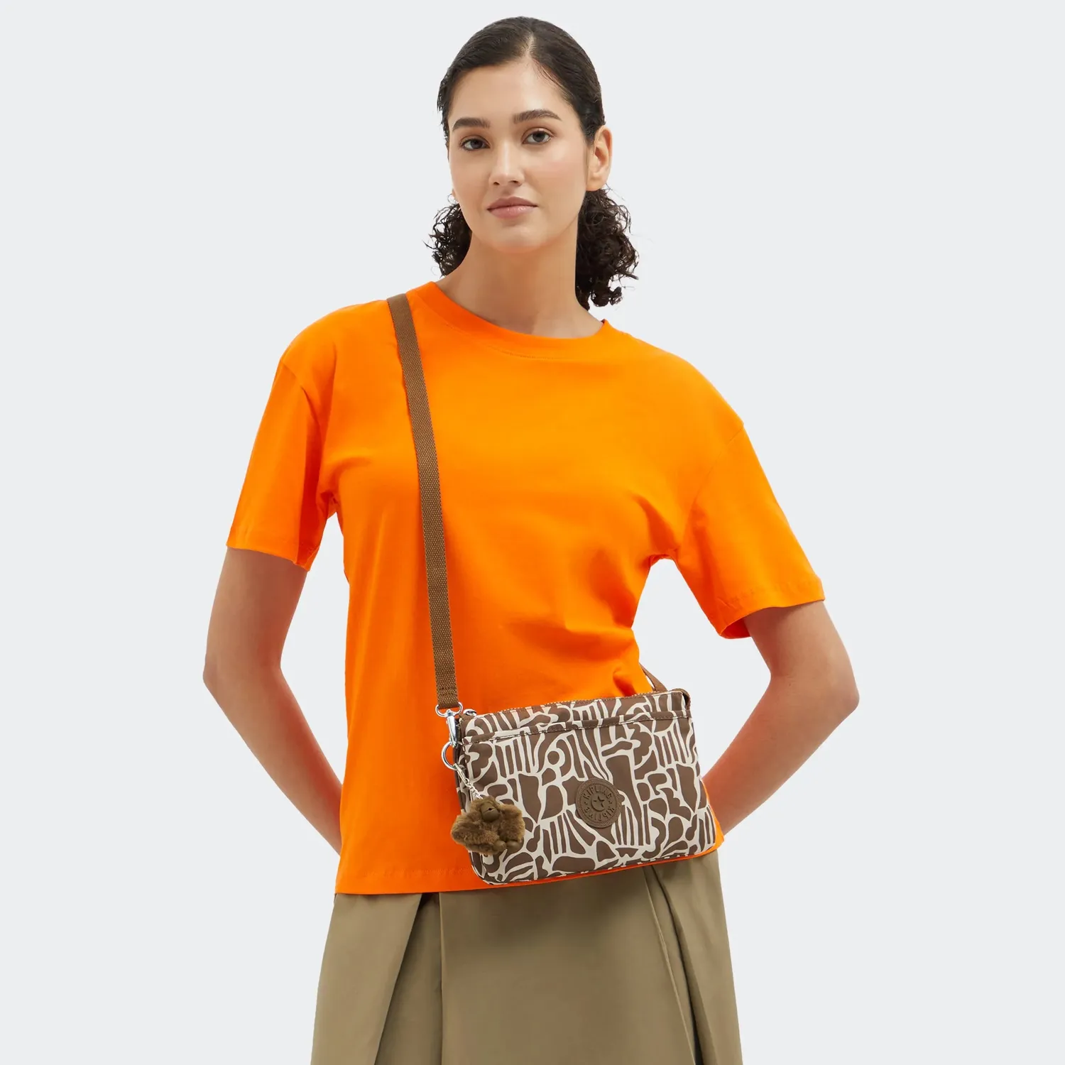Kipling Riri schoudertas groot Cocktail Khaki lichtgewicht