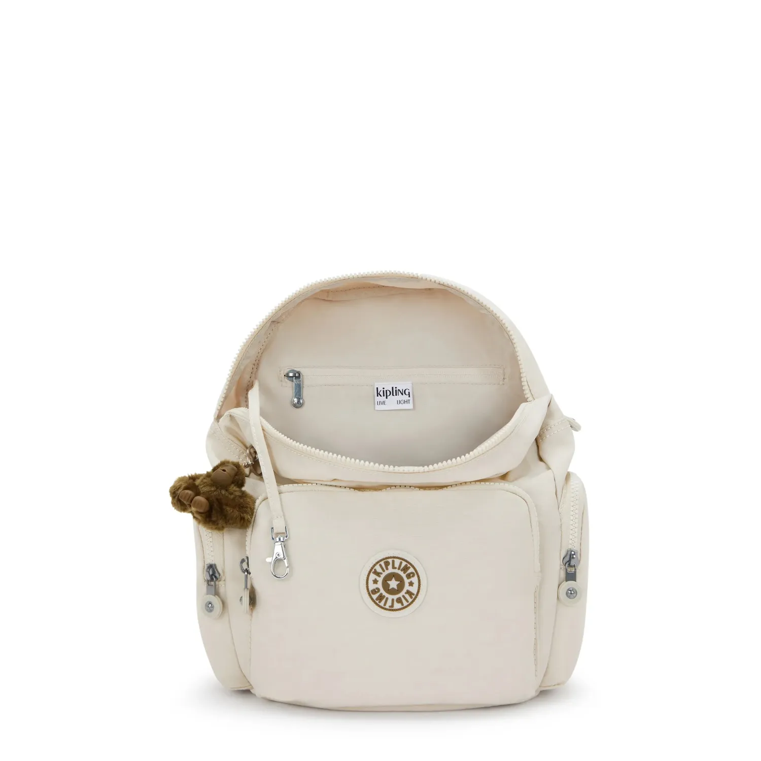 Kipling City Zip S rugzak Soft Sand klein met veel vakken