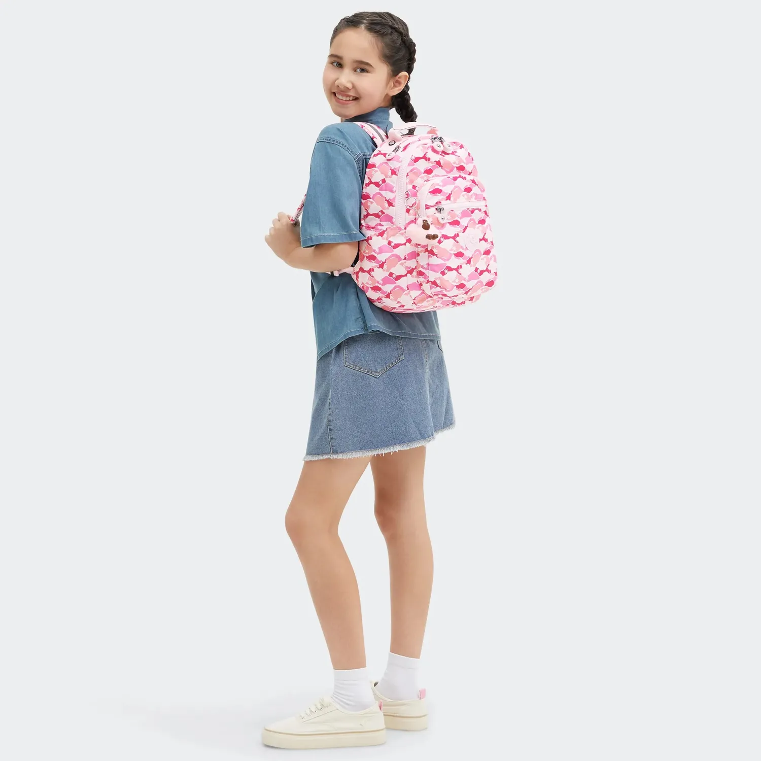 Kipling Seoul S rugzak Klein Pink Palm 11 inch