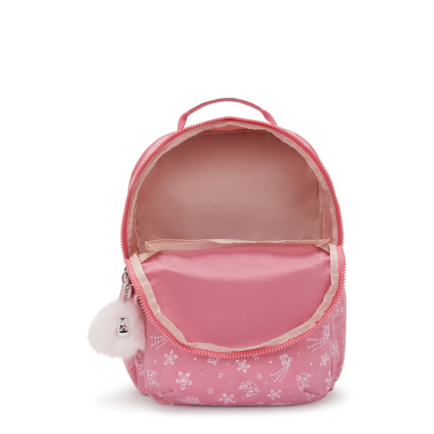 Kipling Seoul Lap rugzak Glitter Cats Groot 15 inch
