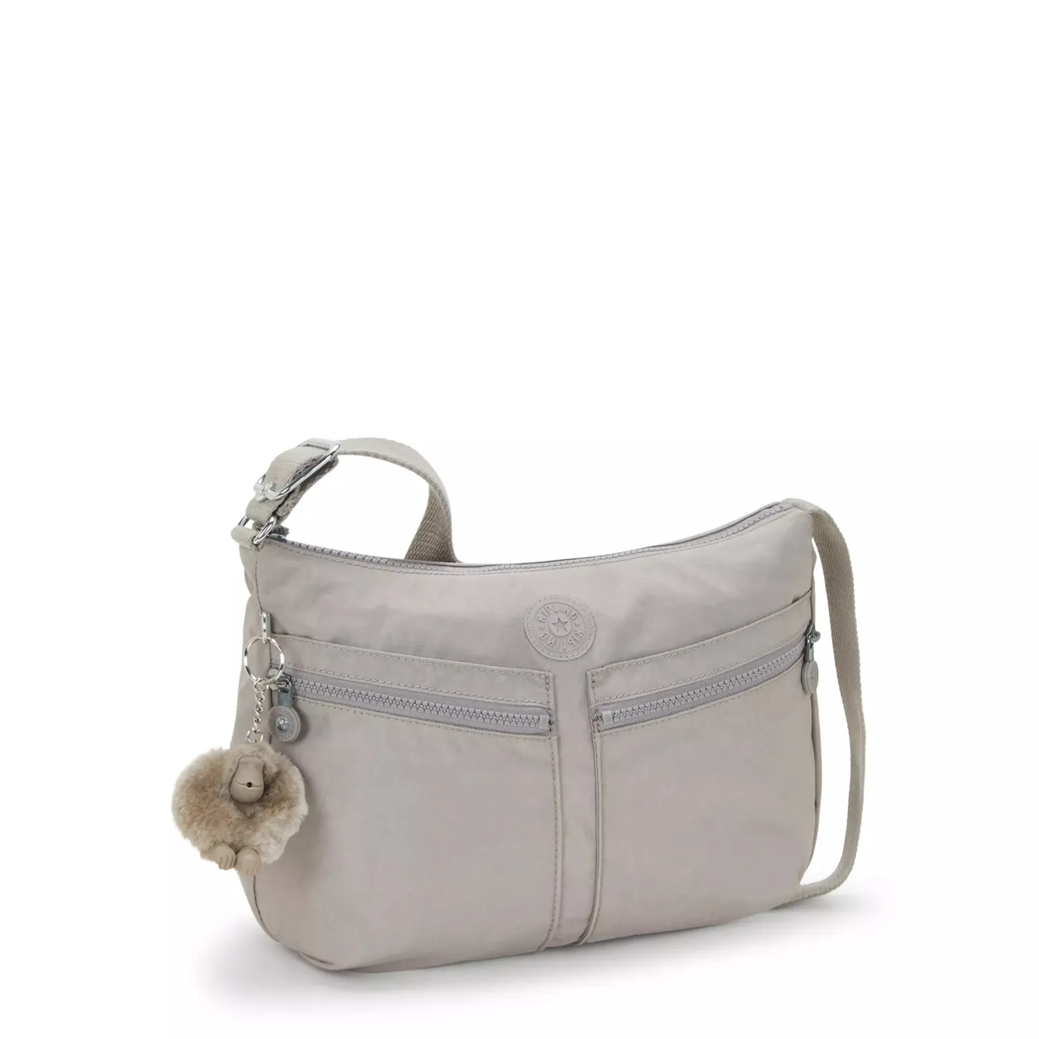 Kipling Izellah schoudertas Grey Gris Medium waterafstotend