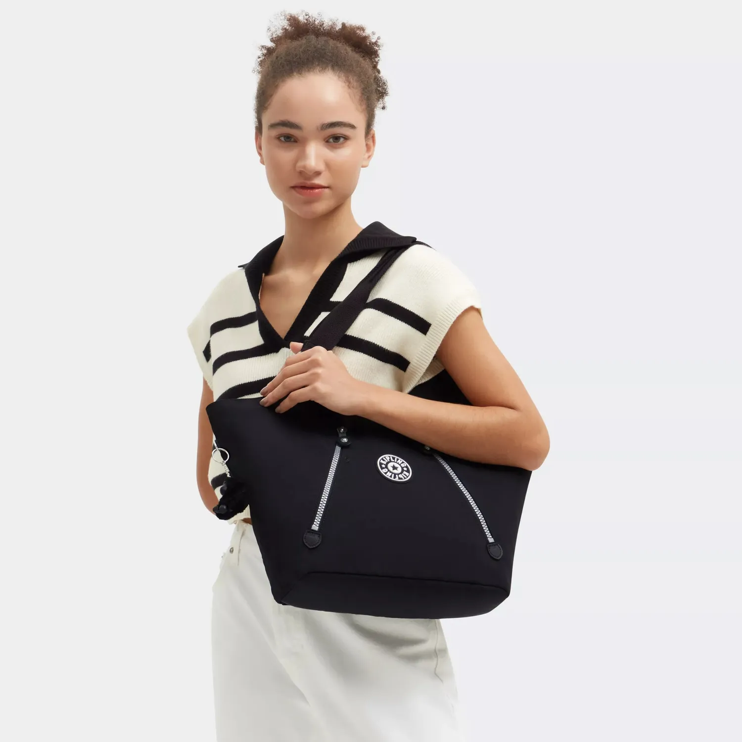 Kipling New Cicely shopper Medium Rapid Black met voorvakken