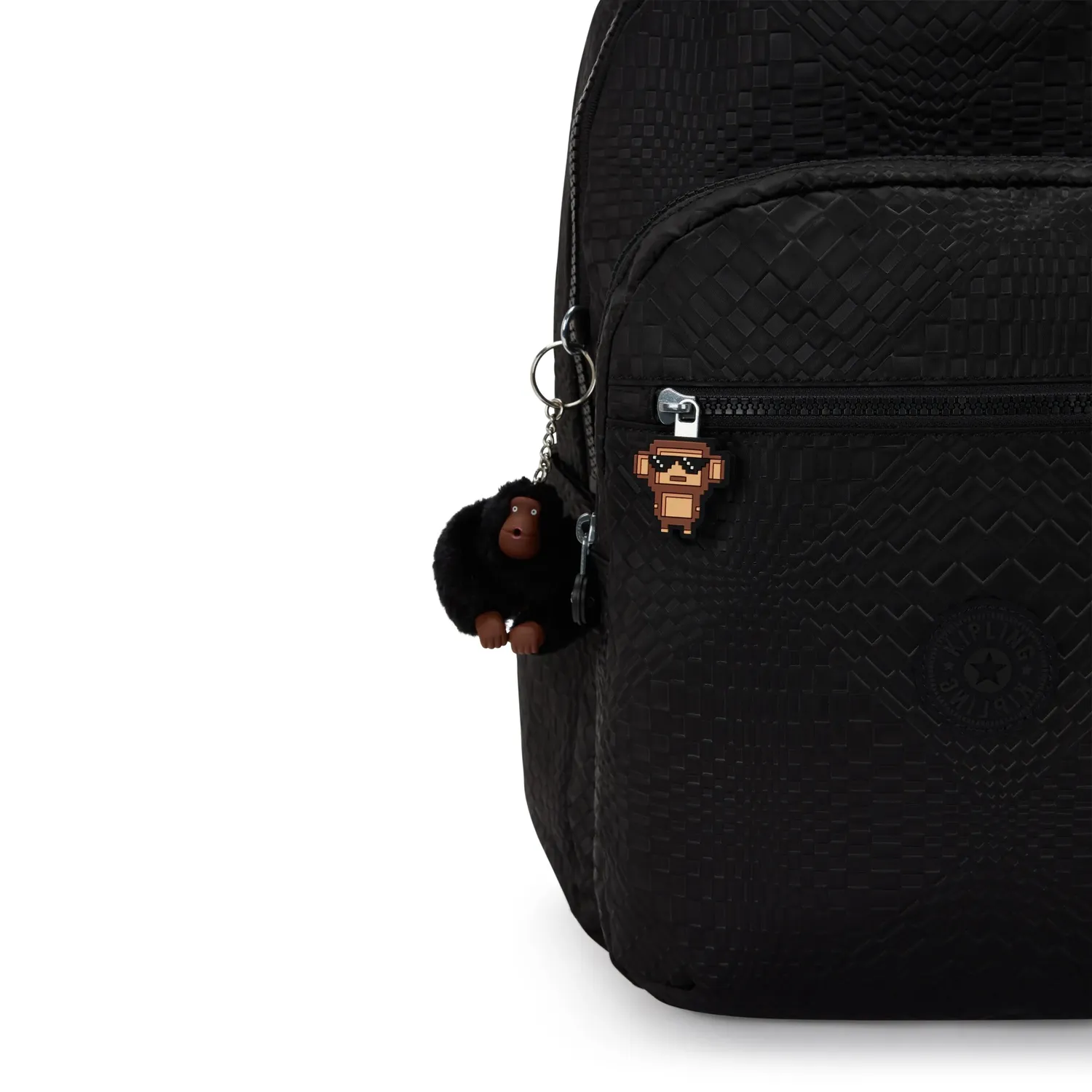 Kipling Digi Monkey Puller ritstrekker Multicolor pixel