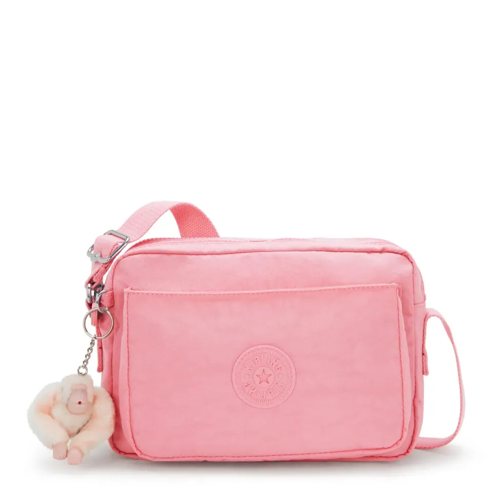 Kipling Abanu M crossbody tas Enjoyable Blush medium met ritsvakken