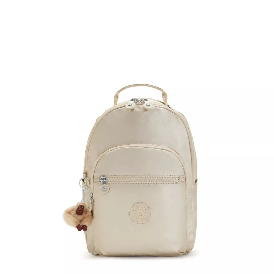 Kipling Seoul S kleine rugzak Starry Gold Metallic met 11 inch vak